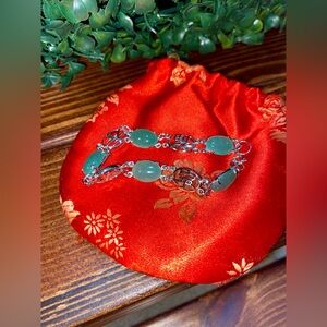 Beautiful Japanese Style Green Aventurine Bracelet with Carrying Pouch